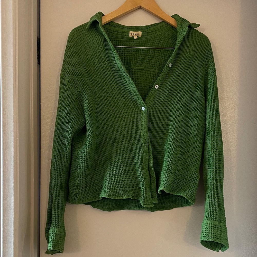 DONNI. Waffle Button Down